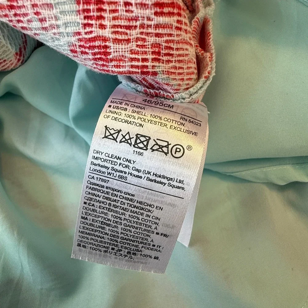 Banana Republic Floral Mini Skirt Red Blue Cotton Textured Tropical Summer 10‎